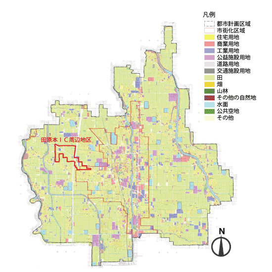 平成16年度の土地利用現況の都市計画基礎調査結果を示した画像
