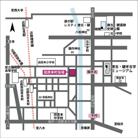 町役場周辺地図のイラスト