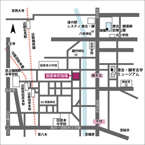 町役場周辺地図のイラスト