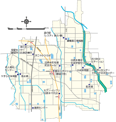 広報たわらもとの設置場所の位置図の画像