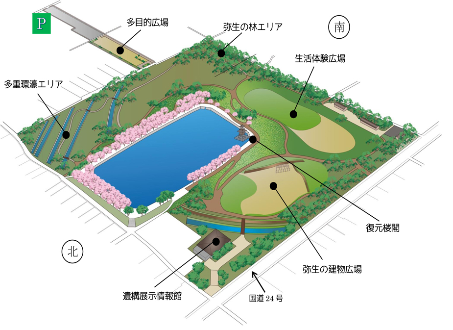 唐古・鍵遺跡史跡公園エリア紹介図