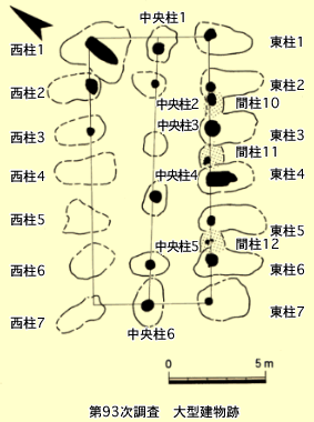 第93時調査による大型建物跡の地図