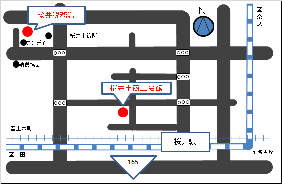 桜井市商工会館の地図