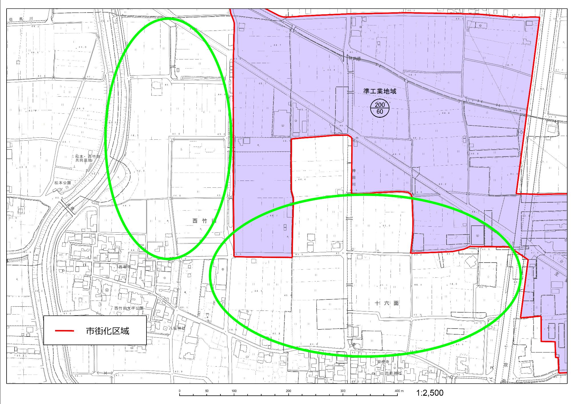 十六面・西竹田地区