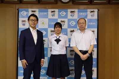 町内高校生表敬訪問