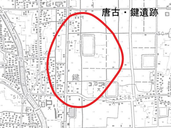 唐古・鍵遺跡の拡大地図