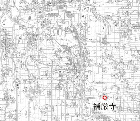 地図画像、補厳寺の所在地