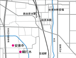 奈良県磯城郡田原本町大字矢部の地図