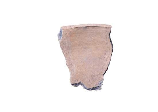 ヒビ割れを粘土で補修した土器の画像